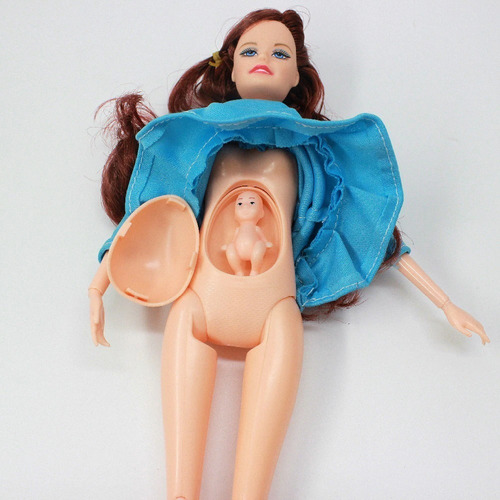 Boneca Grávida Articulada Com Bebê Em Sua Barriga